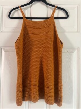 Wonderly Crocheted Tank in Warm Rust Orange